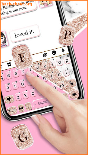 Girly Pink Glitter Keyboard Theme screenshot