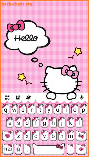 Girly Pink Kitty Keyboard Theme screenshot