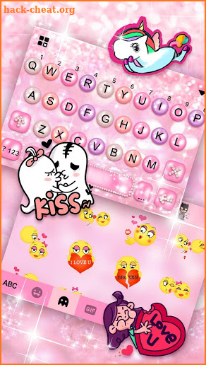 Girly Pink Pearl Keyboard Theme screenshot