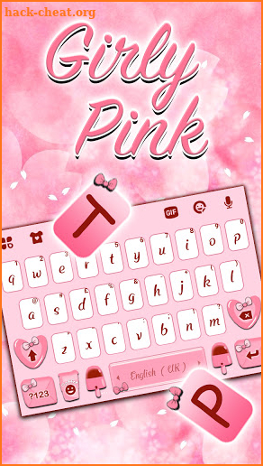 Girly Pink SMS Keyboard Background screenshot