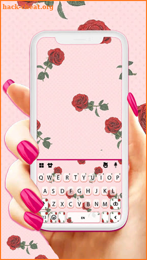 Girly Rose Keyboard Background screenshot