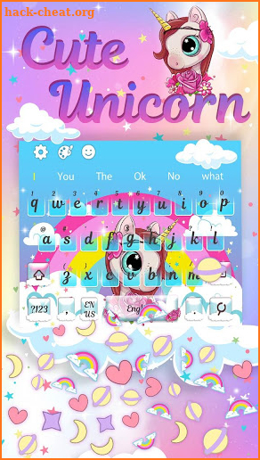 Girly Unicorn Gravity Keyboard Theme 🦄 screenshot
