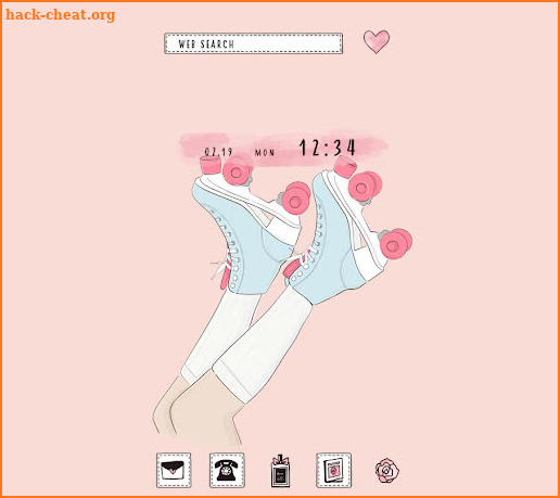 Girly Wallpaper Pink Roller-skates Theme screenshot
