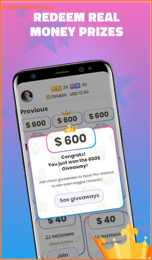 Giveaways and scratch cards! screenshot