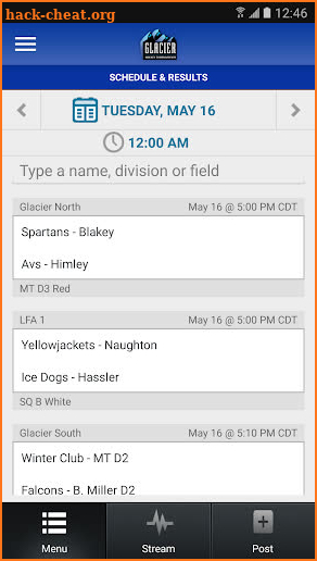 Glacier Hockey Tournaments screenshot