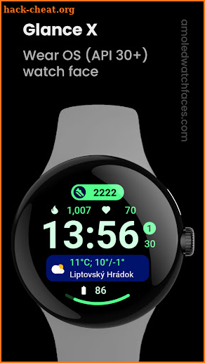 Glance X: Wear OS watch face screenshot