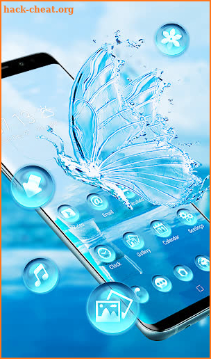Glass crystal butterfly theme with water quality screenshot