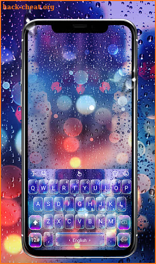 Glass Night Rain Drop Keyboard Theme screenshot