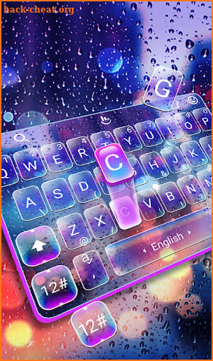 Glass Night Rain Drop Keyboard Theme screenshot