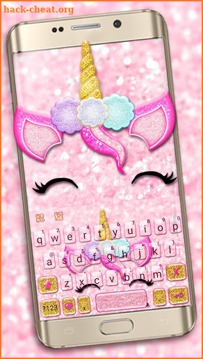 Glisten Unicorn Pinky Keyboard Theme screenshot