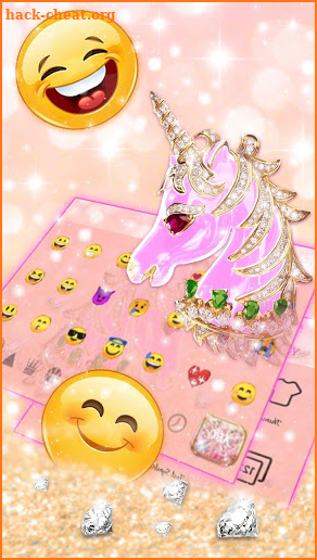 Glistening Pink Diamond Unicorn Keyboard screenshot