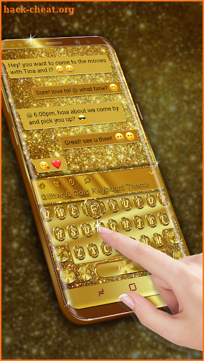Glitter and Gold Premium Keyboard Theme screenshot