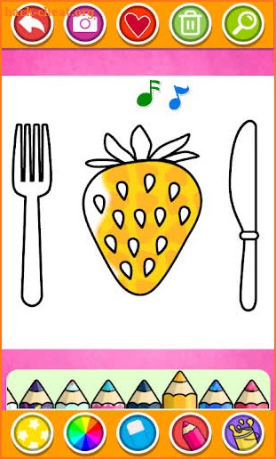 Glitter Apple cutlery set coloring for Kids screenshot