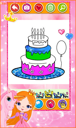 Glitter Birthday Cake Coloring and Drawing screenshot