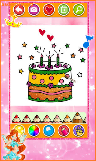 Glitter Birthday Cake Coloring and Drawing screenshot