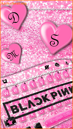 Glitter Black Pink Girls Keyboard Theme screenshot