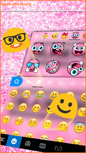 Glitter Black Pink Girls Keyboard Theme screenshot