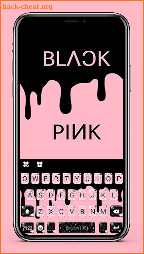 Glitter Black Pink Keyboard Background screenshot