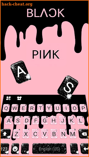 Glitter Black Pink Keyboard Background screenshot
