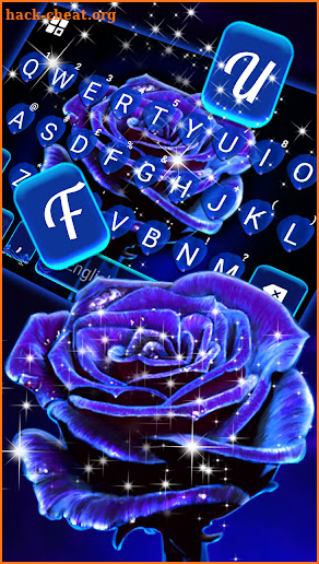 Glitter Blue Rose Keyboard Background screenshot