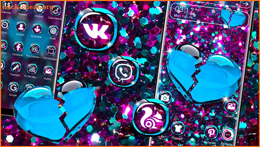 Glitter Broken Heart Theme screenshot