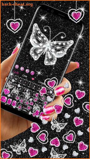 Glitter Butterfly Gravity Keyboard screenshot