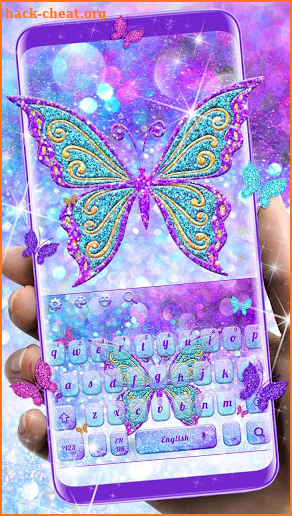 Glitter Butterfly Keyboard screenshot