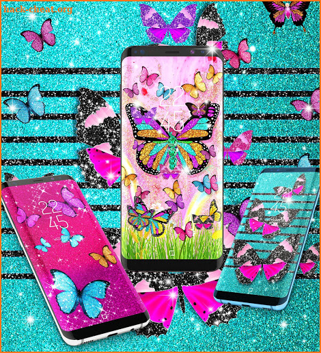 Glitter butterfly live wallpaper screenshot