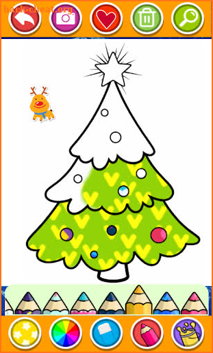 Glitter Christmas Tree coloring for kids screenshot