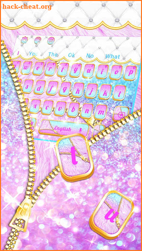Glitter Colorful Zipper Keyboard Theme screenshot