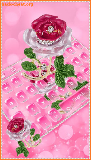 Glitter Crystal Diamond Rose Keyboard screenshot