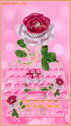 Glitter Crystal Diamond Rose Keyboard screenshot