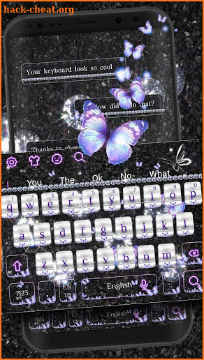 Glitter Diamond Butterfly Keyboard screenshot