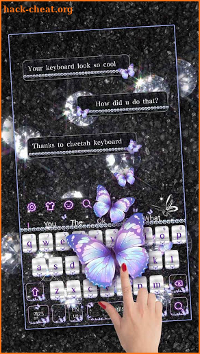 Glitter Diamond Butterfly Keyboard screenshot