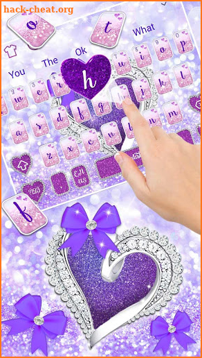 Glitter Diamond Heart Keyboard screenshot