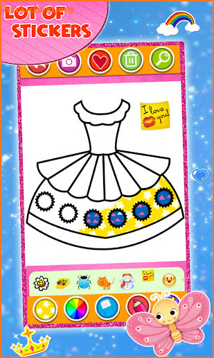 Glitter Dress Coloring and Drawing for Kids screenshot