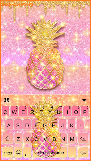 Glitter Drop Pineapple Keyboard Theme screenshot