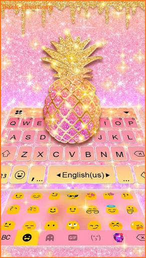 Glitter Drop Pineapple Keyboard Theme screenshot