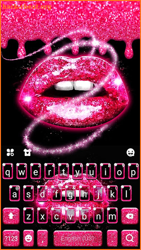 Glitter Drop Sexy Lips Keyboard Theme screenshot