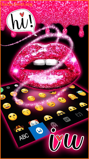 Glitter Drop Sexy Lips Keyboard Theme screenshot