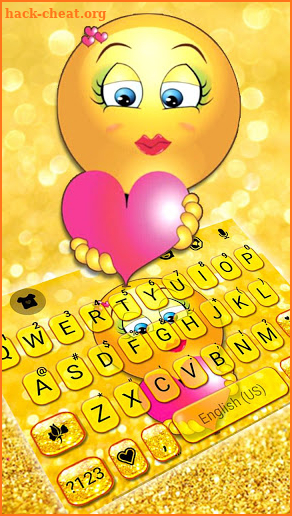 Glitter Emoji Love Keyboard Theme screenshot