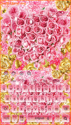 Glitter Flower Heart Keyboard screenshot
