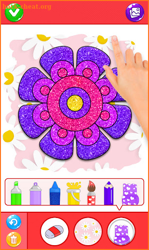 Glitter Flowers Coloring Book screenshot