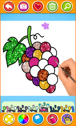 Glitter Fruits coloring and drawing for Kids screenshot