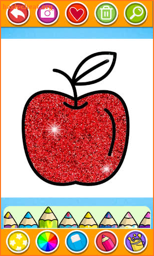 Glitter Fruits coloring and drawing for Kids screenshot