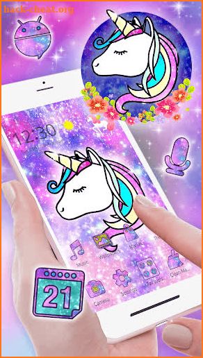 Glitter Galaxy Unicorn Launcher Theme Wallpapers screenshot