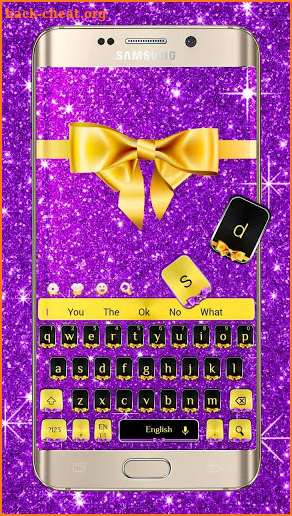 Glitter Gold Bow Keyboard screenshot