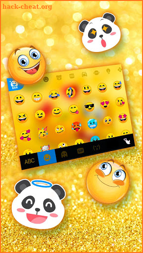 Glitter Gold Love Emojis Keyboard Theme screenshot