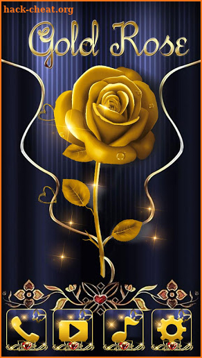 Glitter Gold Rose Theme Wallpaper screenshot