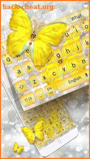 Glitter Golden Butterfly Keyboard screenshot